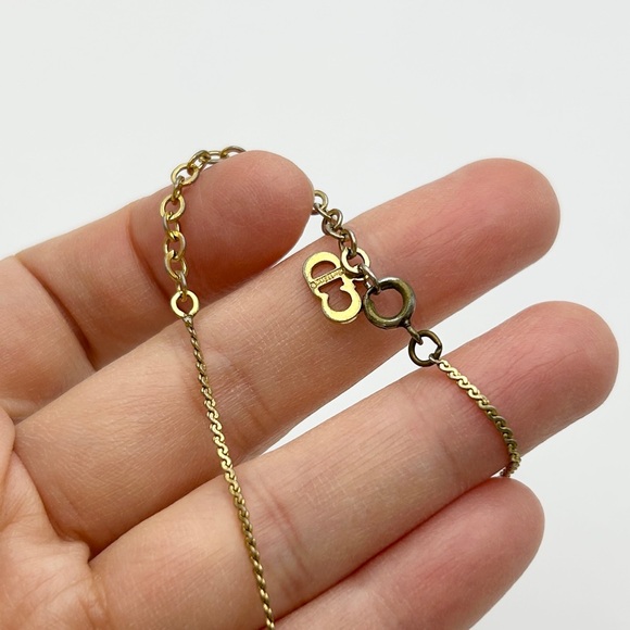 Dior Gold Plated Necklace with "CD" Pendant - Picture 3 of 5